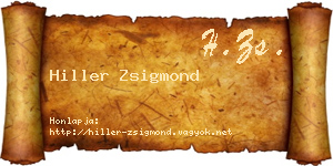 Hiller Zsigmond névjegykártya